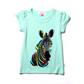 Littlehorn Neon Zebra Tee Apple Marle